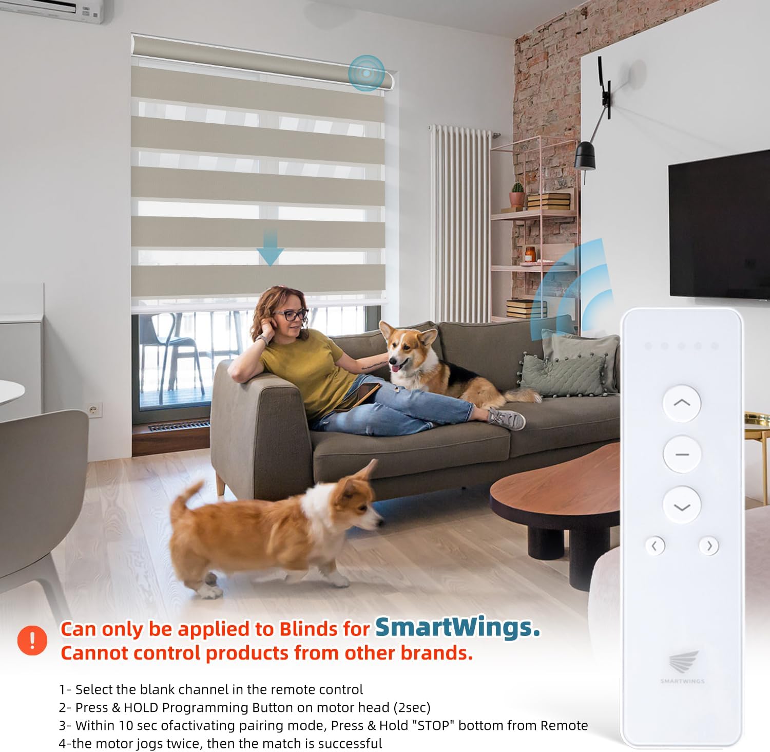 Smartwings Roller Shades Blinds Accessories 5-Channel Remote Control，White