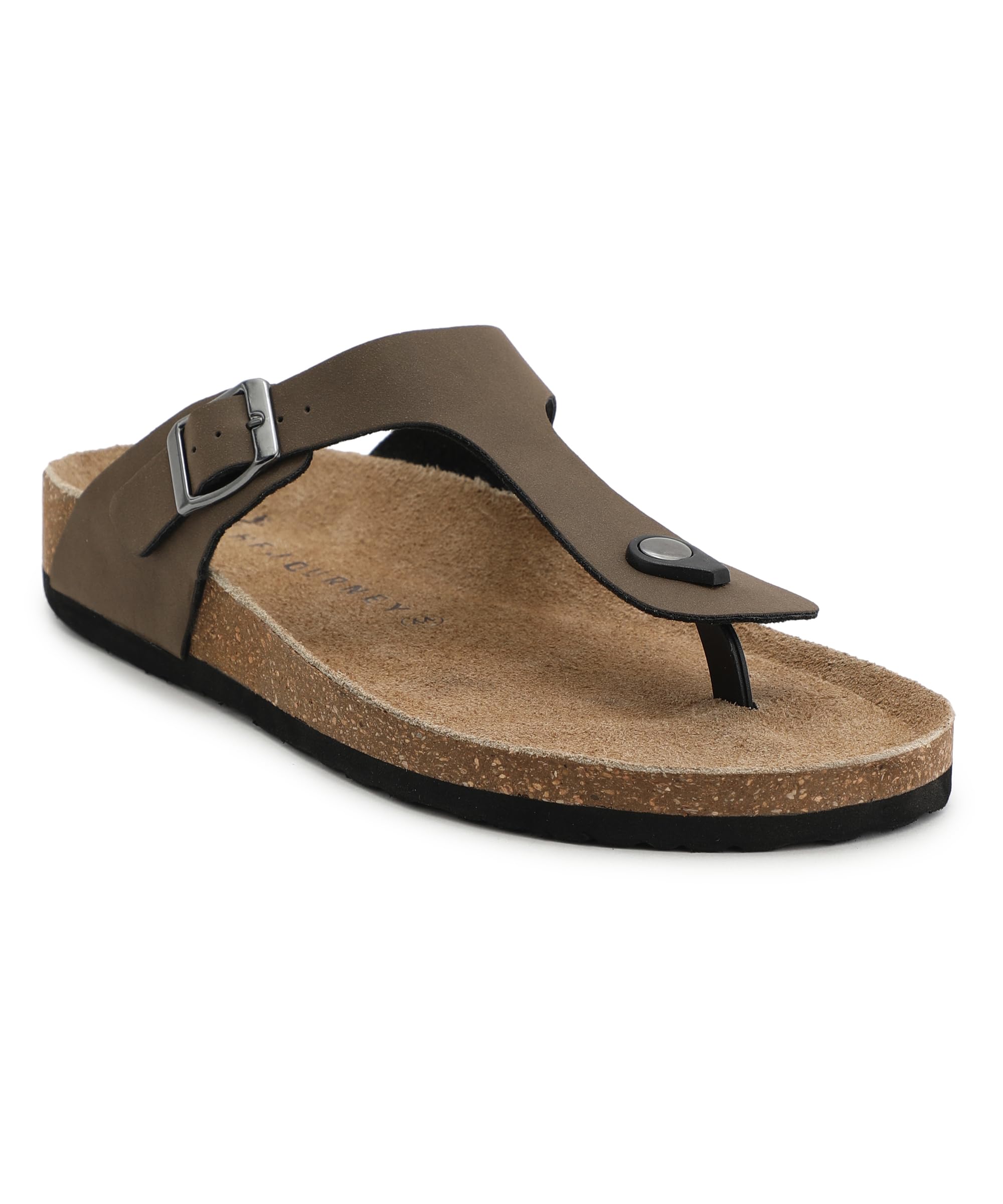 hf journey Nivera 2.0 Men's Cork Footbed Thong Sandal,Slip On Entry,(Size 41-46) BlackPU, Casual Lounging Slipper, EVA Sole, Flat Heel,Nivera 2.0 - Black (41)-picture-52