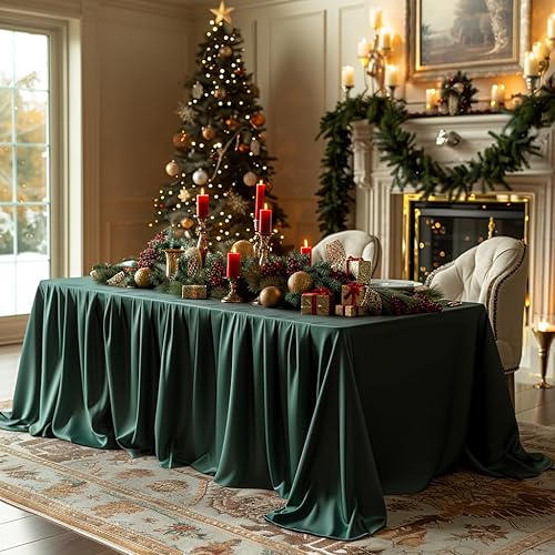 Miniatura 51 de Paquete de 2 manteles rectangulares blancos, lavables y elásticos para mesas de 6 pies, sin arrugas y reutilizables, ideales para fiestas