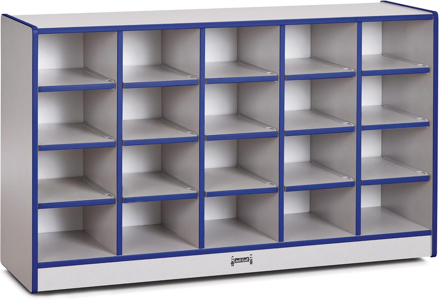 Jonti-Craft Rainbow Accents 0421JCWW003 20 Cubbie-Tray Mobile Storage with Bins, Blue