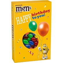 M&amp;M'S Peanut Milk Chocolate Candy Happy Birthday Card and Gift Box All in One Birthday Present for All Ages, 10.05 Oz Box