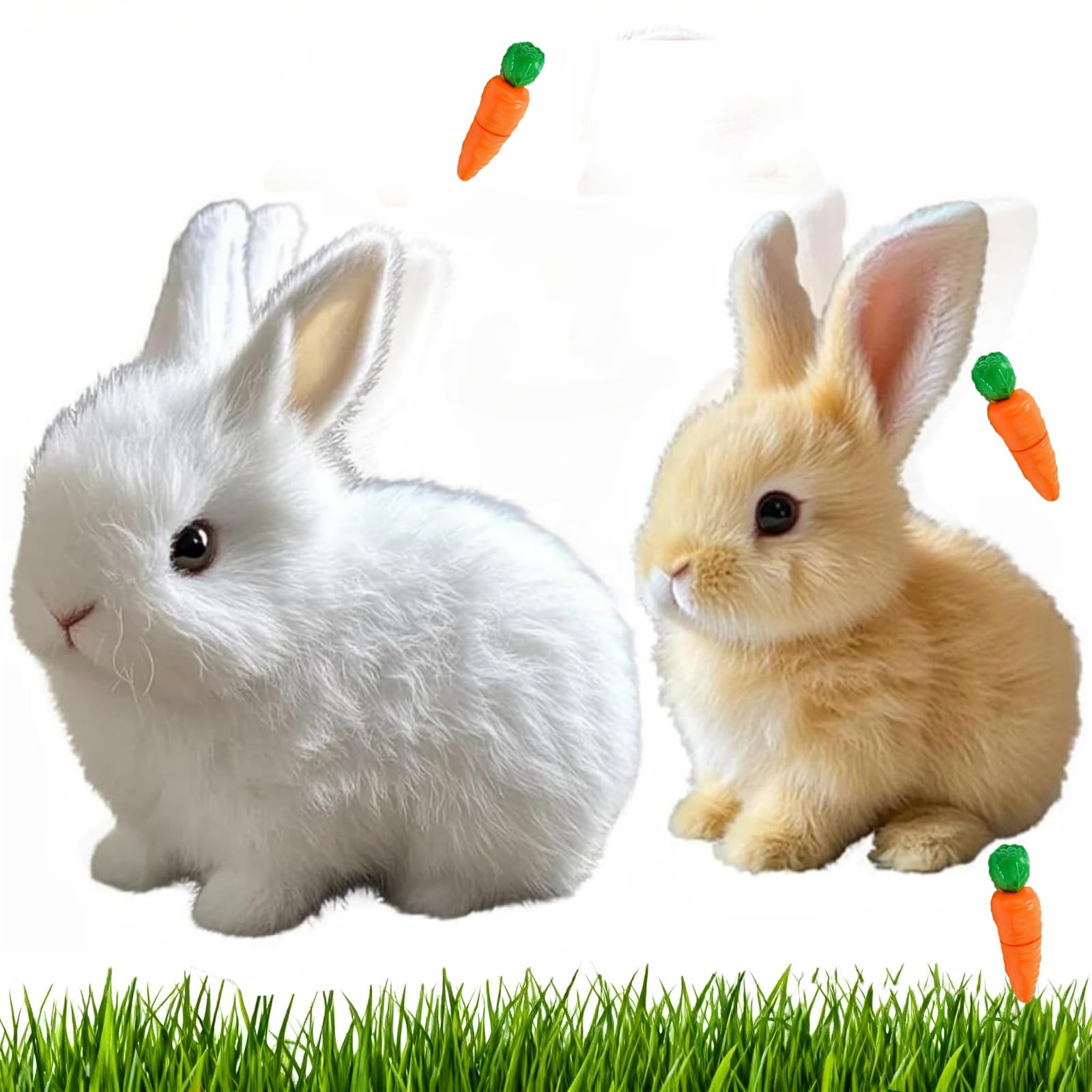 Easter Bunny Toy, Rabbit Interactive Hopping Electronic Pet Plush Bunny Toy with Sounds and Movements Animated Walking Wiggle Ears Twitch Nose (Pink)