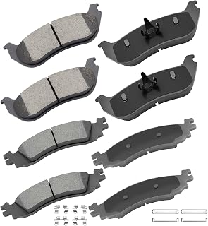 cciyu D881 D1158 Brake Pads w/Hardware Front Rear Disc Brake Pad Set
