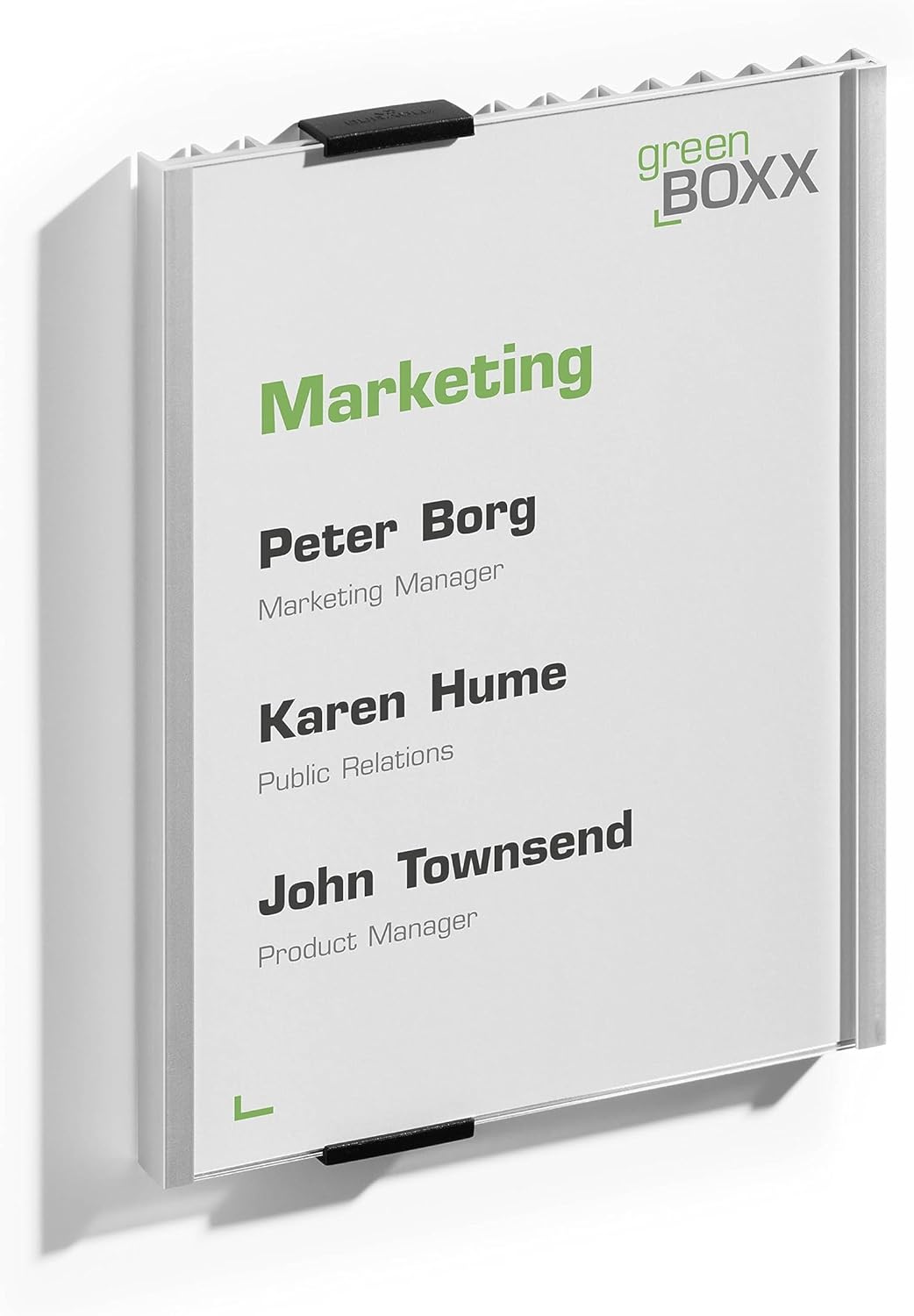 DURABLE Easy to Update Office Wall Mounted Info Sign 6-1/8" x 8-1/2", Aluminum (480323)