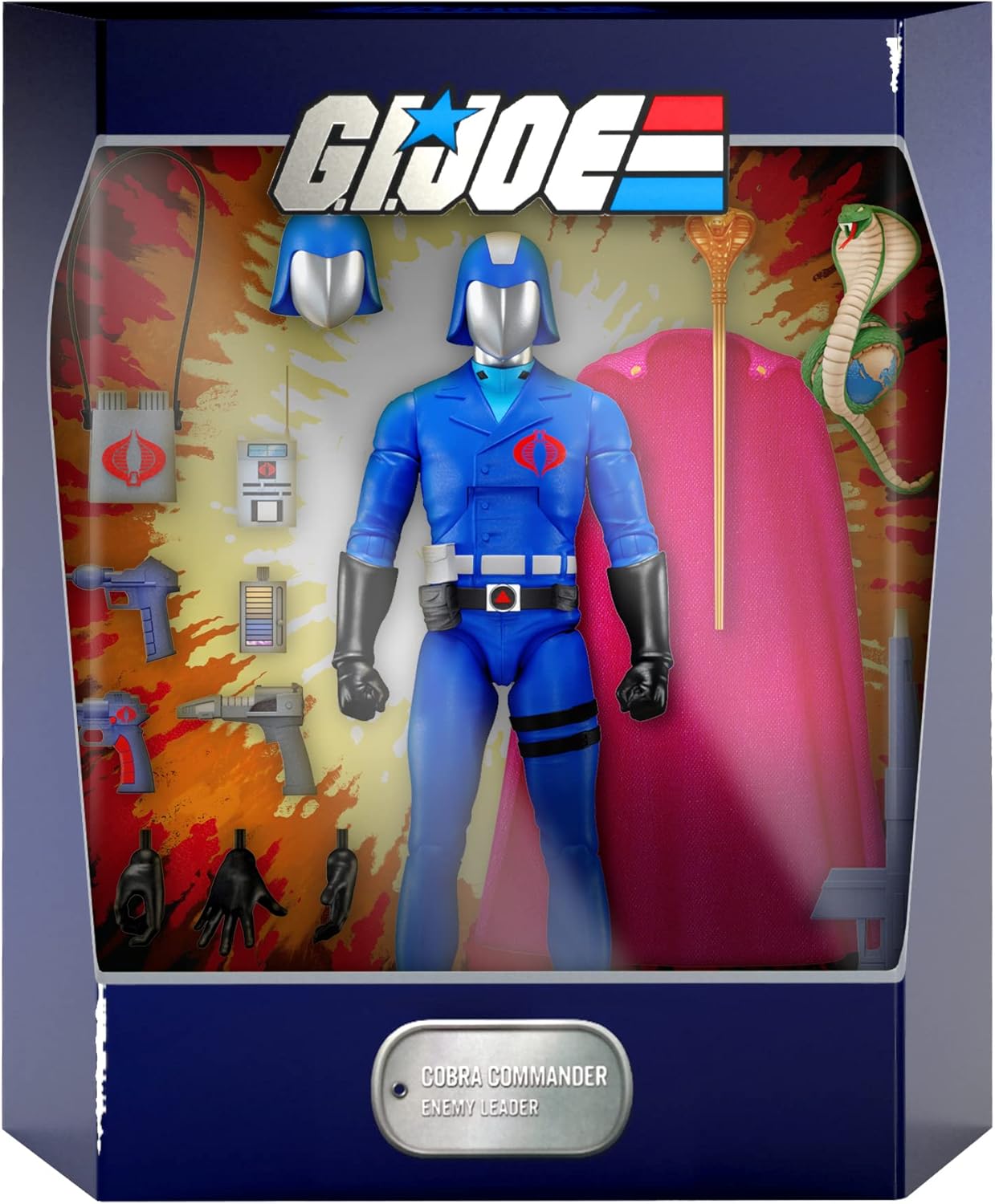 Super7 ULTIMATES! G.I. Joe Cobra Commander - 7" G.I. Joe Action Figure with Accessories Classic Cartoon Collectibles and Retro Toys