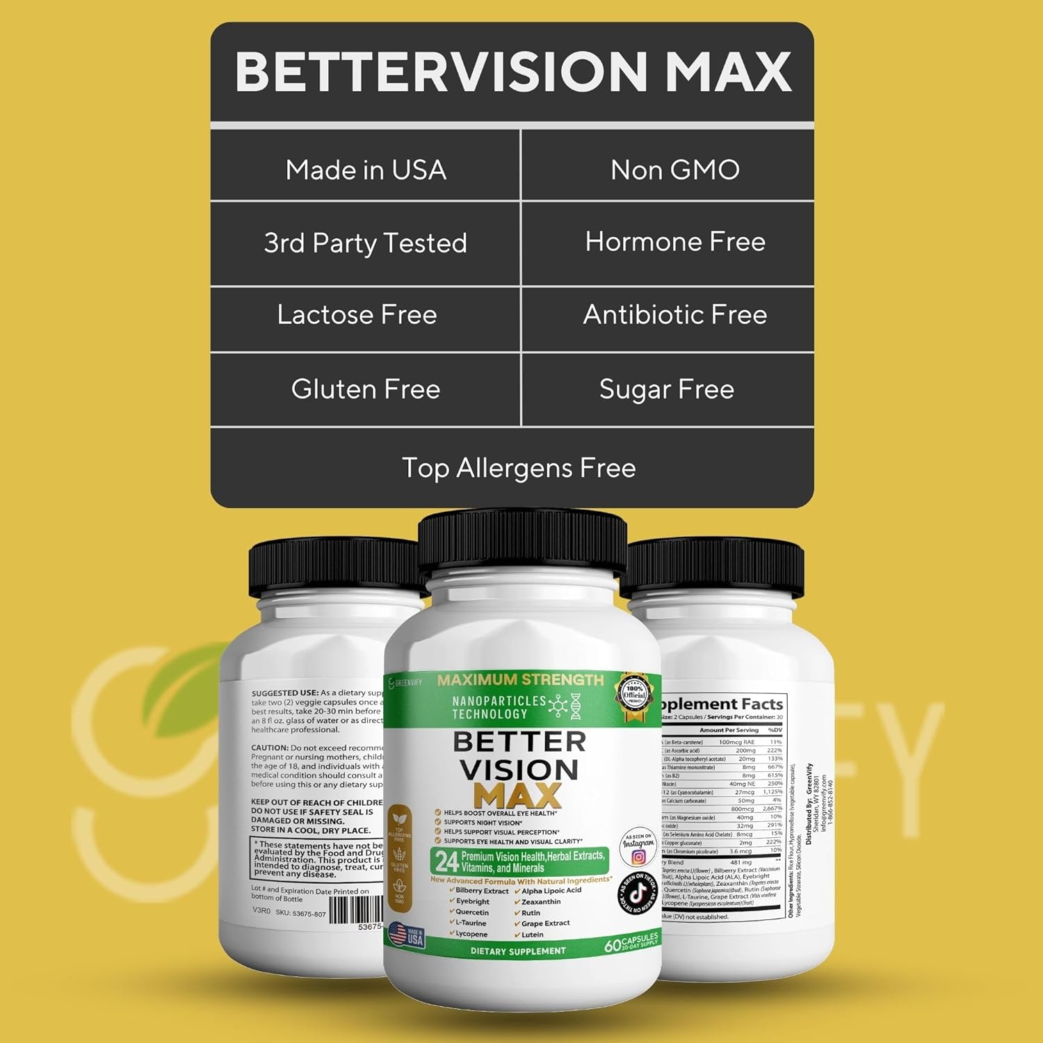 Better Vision MAX, Eye Health Supplement, Vitamins and Minerals, Lutein, Bilberry Extract, 60 Capsules (2)