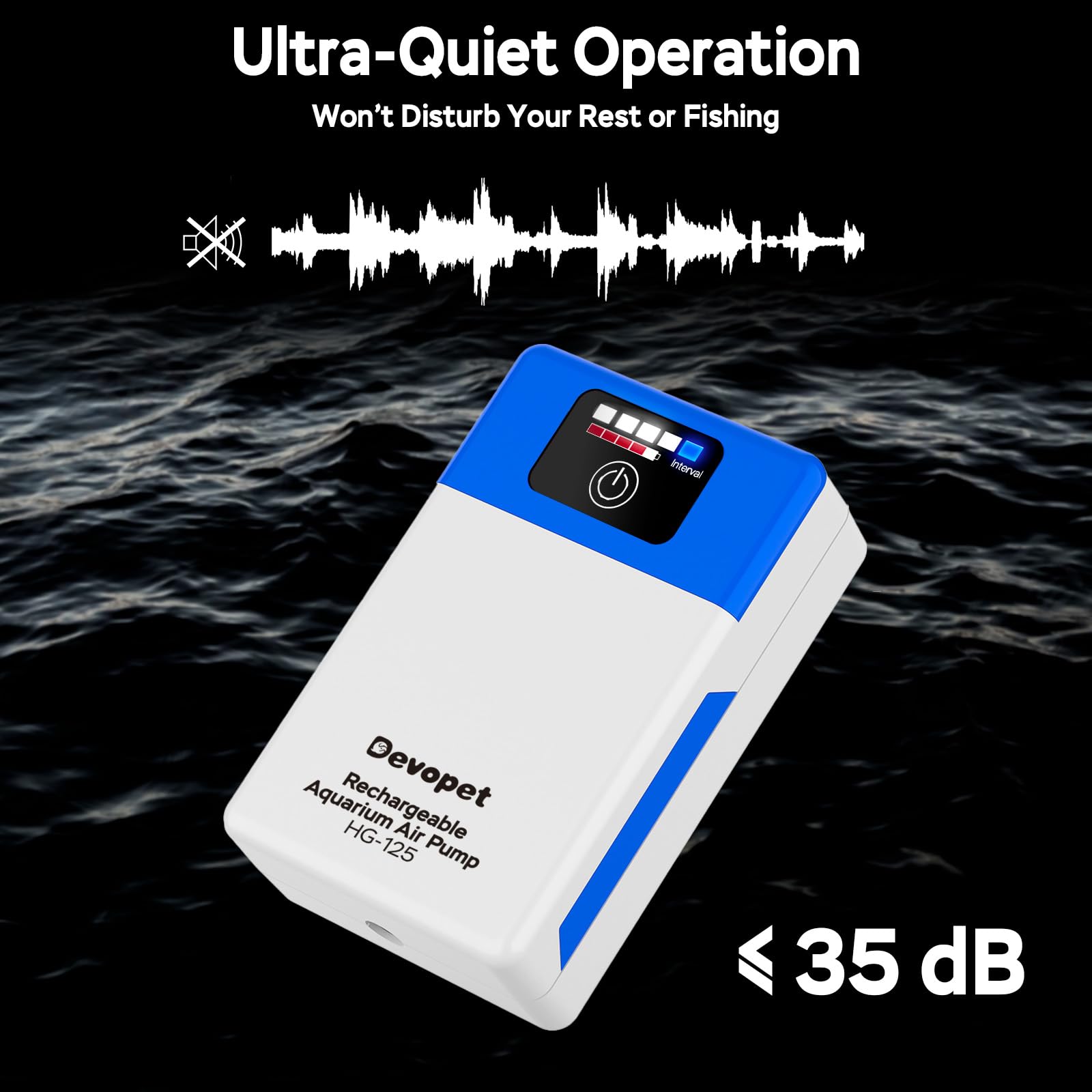 Pompa ad aria portatile a batteria per acquario A6014
