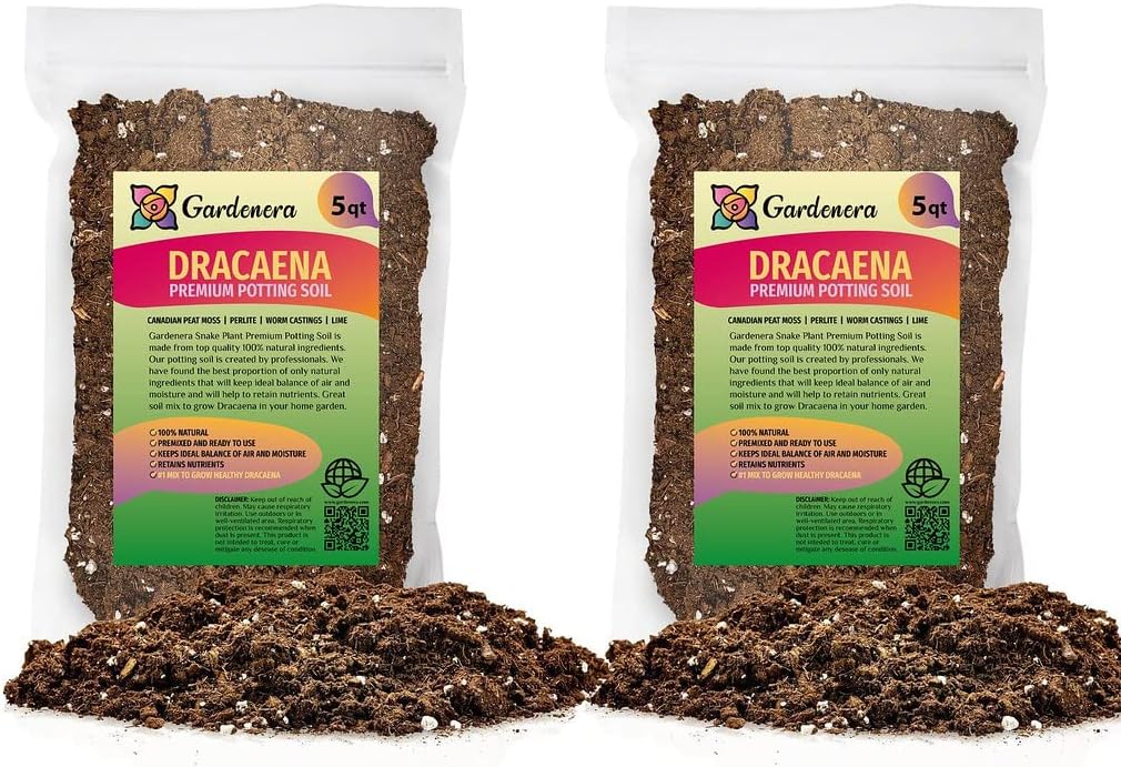 GARDENERA Premium Dracaena Potting Soil Mix - (10 Quart Bag) Dracaena Potting Mix 10 Quart Bag