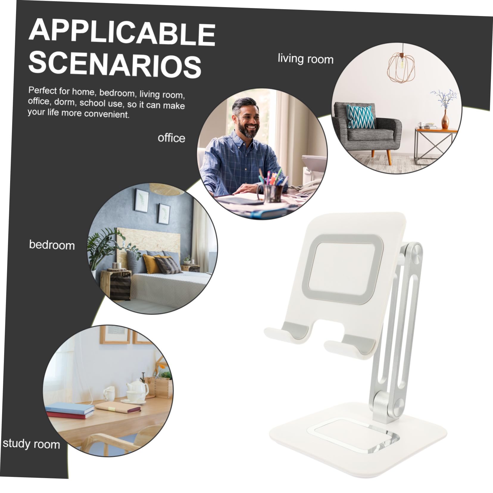 Didiseaon Supporto per Telefono Regolabile per Smartphone Tablet ed Reader da Cuscinetto in Silicone Antigraffio e Fondo Antiscivolo Compatto e Leggero per Uso da Tavolo e Portatile