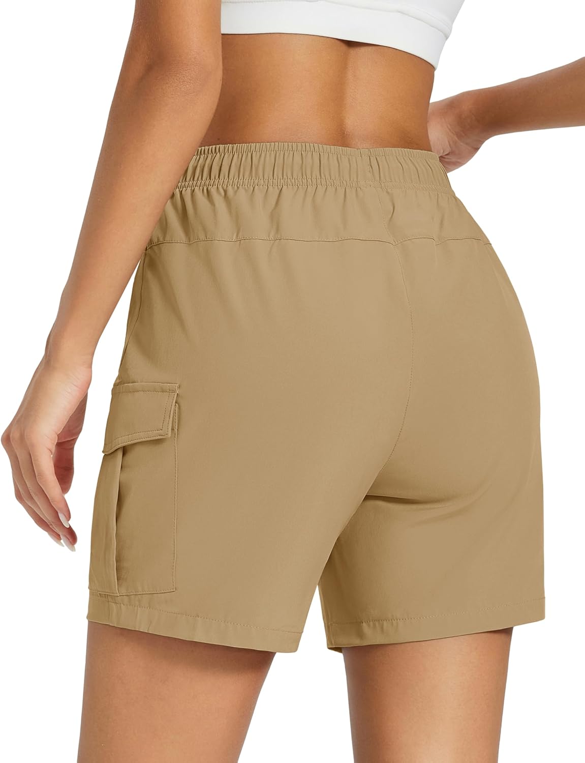 MAGCOMSEN Women's 5'' Hiking Cargo Shorts UPF 50 Quick Dry Lightweight Athletic Golf Outdoor Summer with Zipper Pockets - Image 2