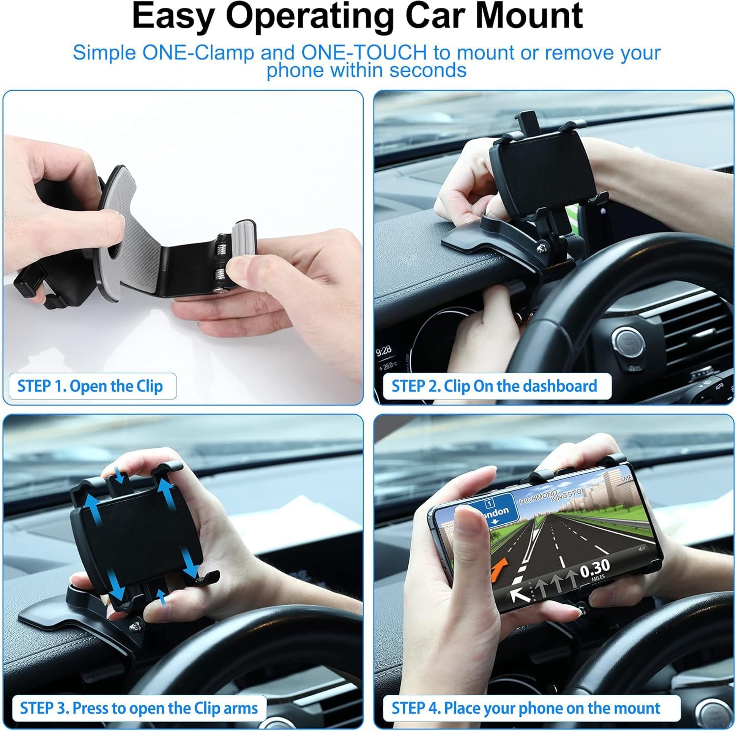 Support de téléphone Multifonction pour Tableau de Bord de Voiture pour VW Caddy 5/V 2020-2024 2025, Support de Téléphone Voiture Rotation à 360 degrés