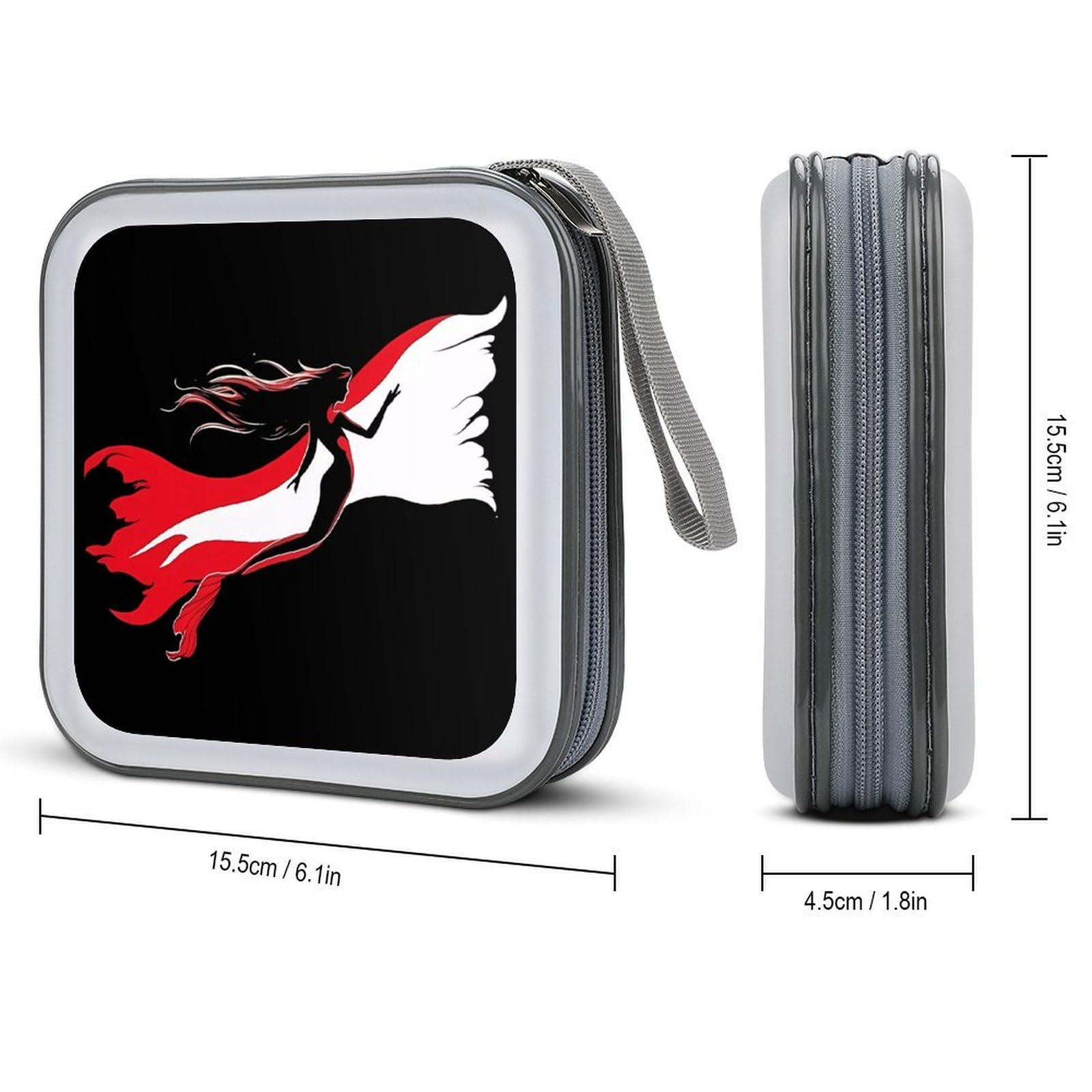Diver Down Flag Mermaiid Scuba Diving CD Case Portable DVD Holder Storage Organizer for Home Travel