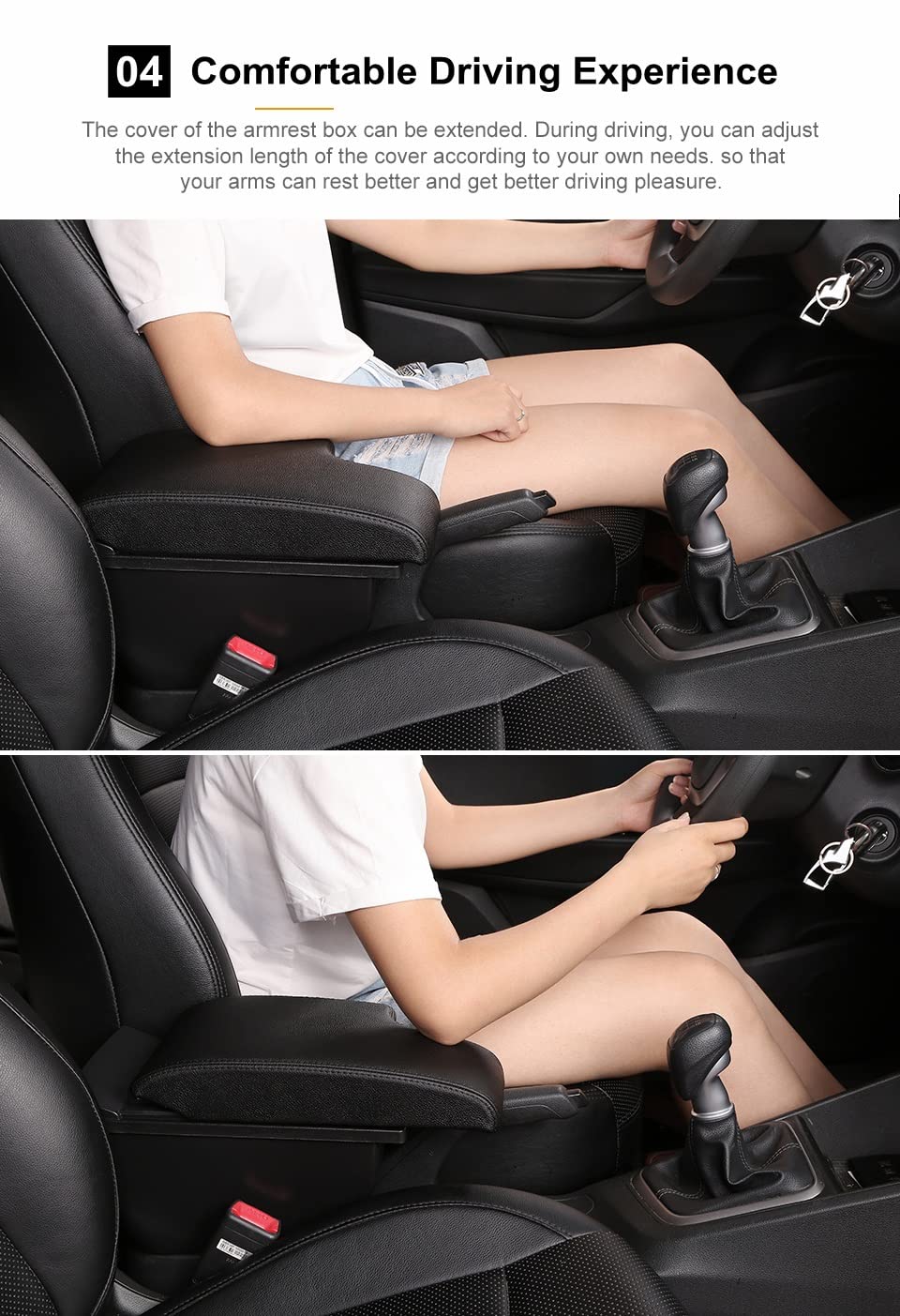 Armlehnen Für Mazda 2 Für Skyactiv CX3 Speicherinhalt Autozubehör Einziehbare Aufladung USB-Armlehnenbox Nachrüstung Für Mazda CX-3 Mittelkonsole Organizer (Farbe : A2 Black Leather)