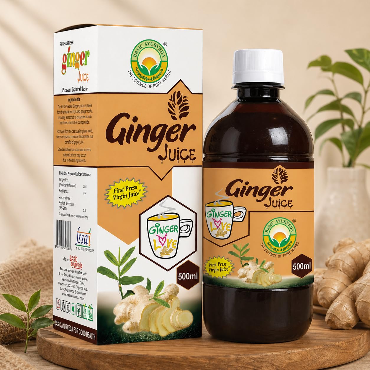 Basic Ayurveda Ginger Juice | 500ml Cold-Pressed First Press Virgin Juice | Natural Ayurvedic Digestive Tonic | Helps with Nausea, Immunity, Metabolism & Inflammation | No Sugar or Preservatives-picture-18