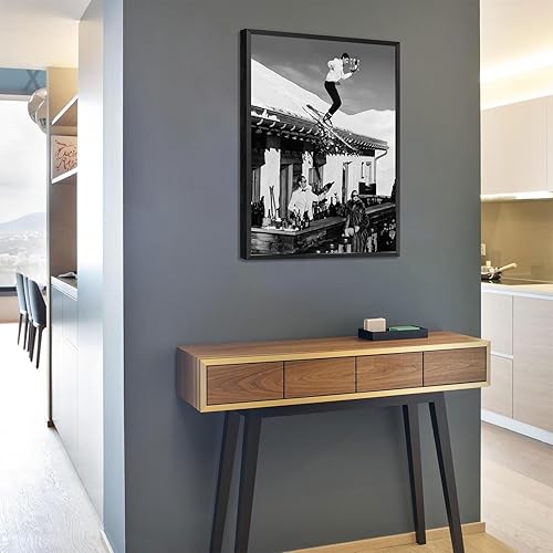 Miniatura 5 de Moderno arte de pared de esquí en blanco y negro, retro, para invierno, esquiar, pósteres de lona de los años 70, pintura para sala de estar,