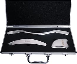 JustSun Gua Sha Scraper Soft Tissue Massage Tools Stainless Steel IASTM Tool for Spa Acupuncture Therapy Reduction Muscle Pain (Set J)