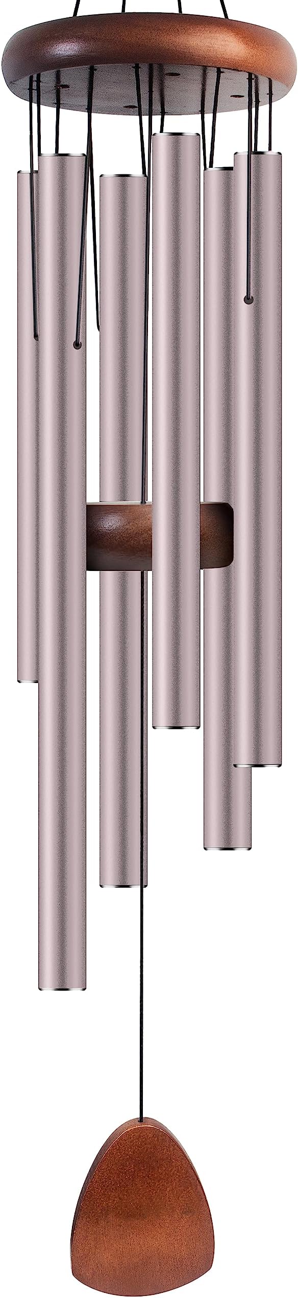 Large Aluminium Wind Chimes 37 Inches to Create a Zen Atmosphere Suitable for Outdoor, Garden, Patio Decoration. Classic Wind Chimes with Wind Catcher Suitable as A Gift for Unisex(Red Grey)