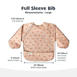 Tiny Twinkle Long Sleeve Bib for Babies & Toddlers | Waterproof Smock Bib for Eating | Machine Washable & Mess-Proof Feeding Essentials | Newborn Shower Gift (Olive Green, 2-4Y)