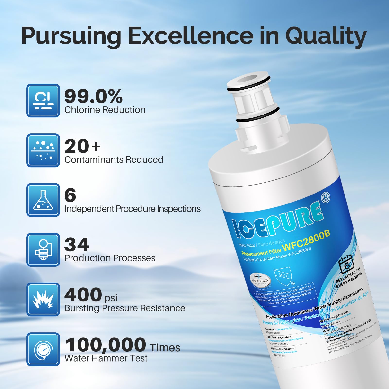 Amazon.com: ICEPURE NSF/ANSI 42 3US-AF01 Under Sink Water Filter