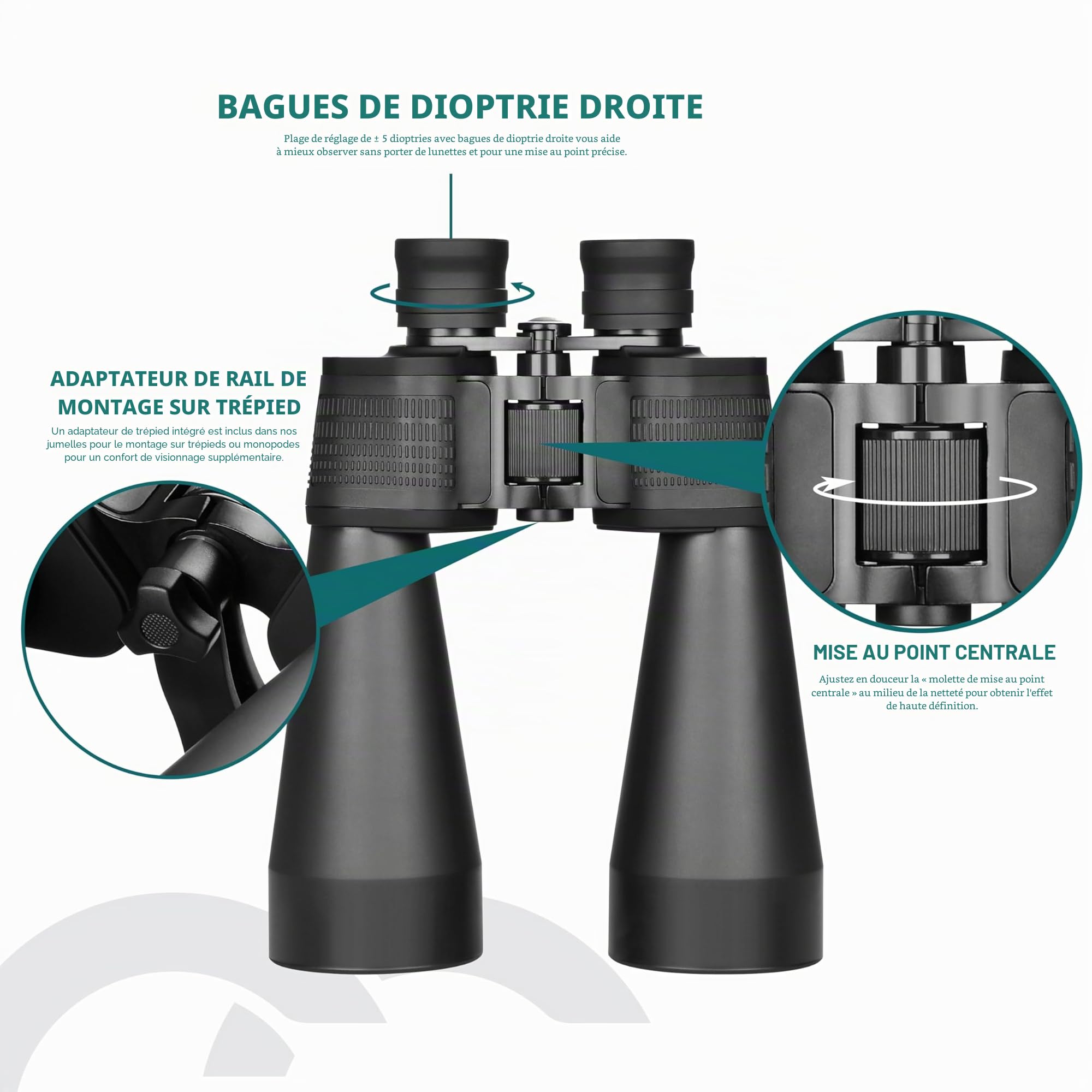 ESSLNB Jumelles 15X70 Jumelles Adultes Puissante avec Adaptateur Téléphonique Adaptateur de Trépied pour Astronomique Visualisation Tourisme Chasse