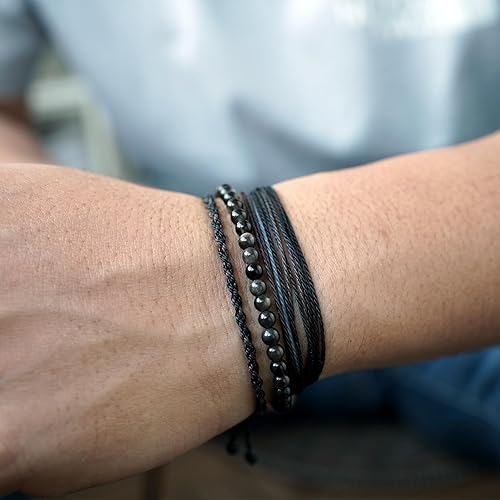 Miniatura 274 de Handmade Natural Stone Beaded Healing Bracelet Gift for Men Adjustable Rope String Bracelet (picasso jasper, Adjustable)