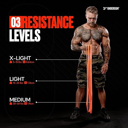 Miniatura 2 de Bandas de resistencia Undersun para entrenar | Bandas de resistencia pesada para entrenamiento de fuerza y asistencia en dominadas | Bandas de