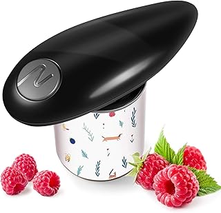 Electric Can Opener, Smooth Edge Tin Opener, One Touch Automatic Can Opener, 2AA Battery Operated for Hands-Free Use Can Opener, Kitchen Tools, Great for Arthritis Seniors Chefs (Black)