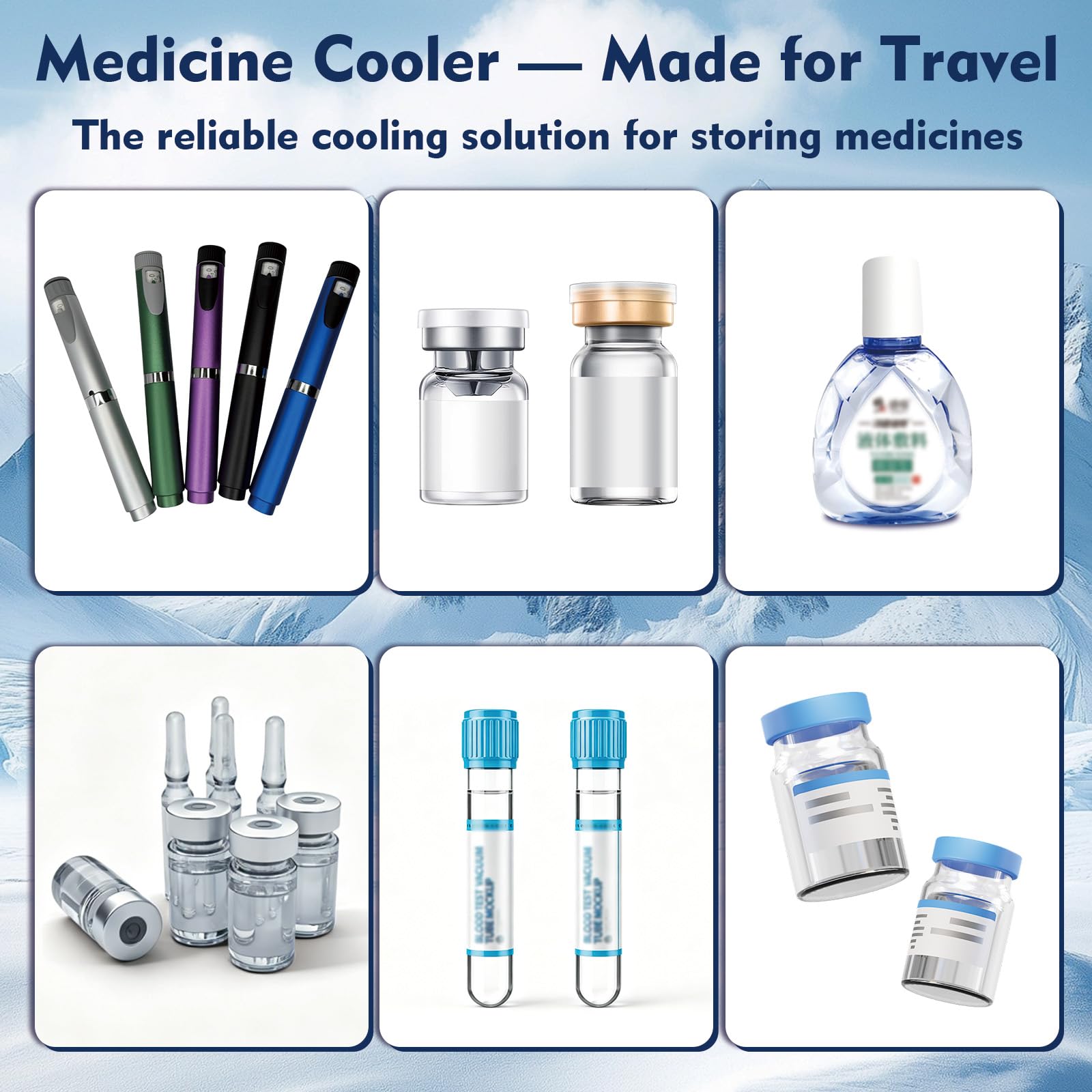 Sendowtek Nevera Insulina Viaje, Insulin Cooler Travel Case Recargable con Pack de Gel, Personalizado de 2 a 8℃ y Pantalla Temperatura, Estuche Medicamentos Portátil Eléctrico para Diabéticos