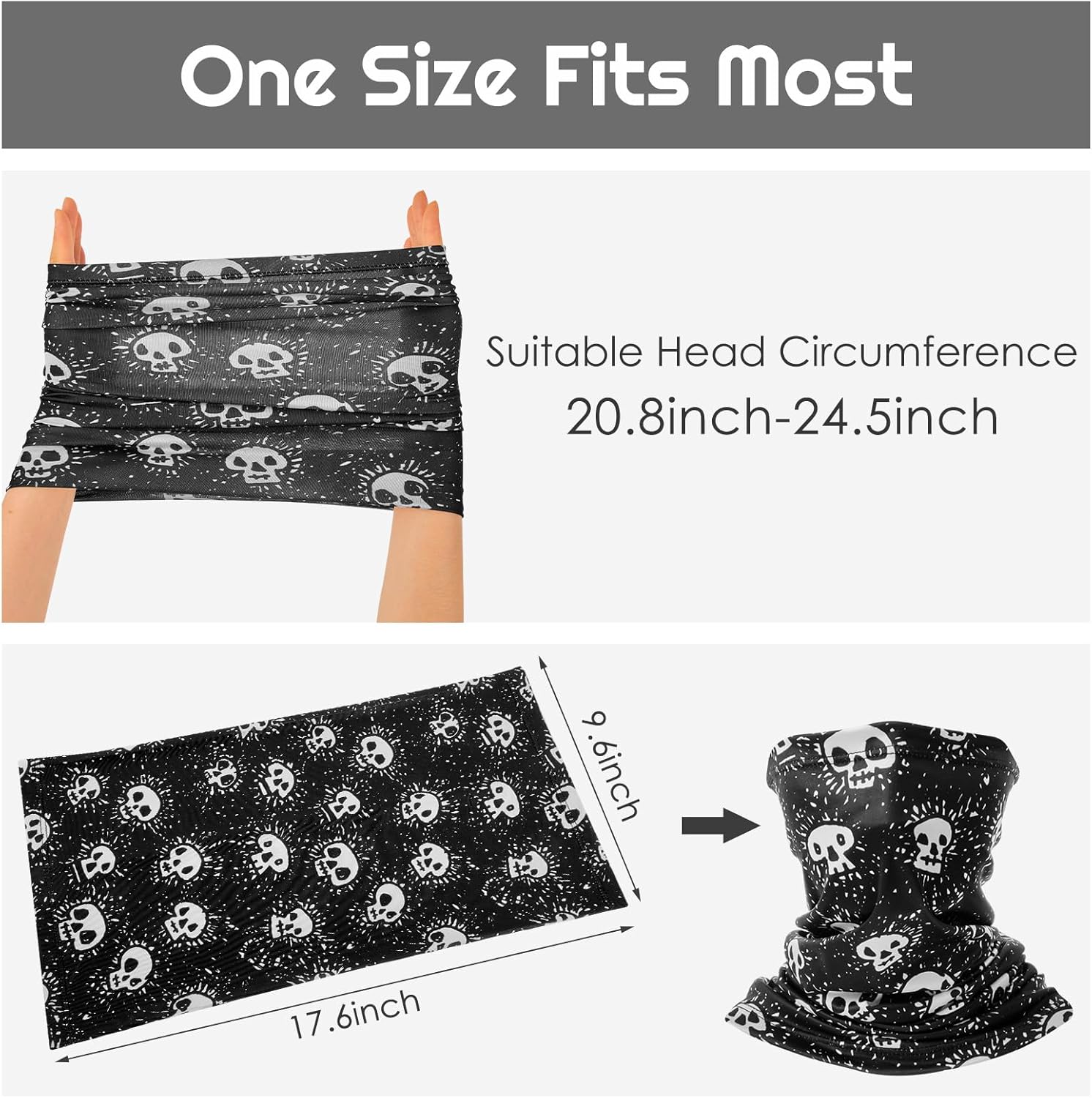 Tarpop 20 Pcs Headwear Seamless Bandana Face Masks, Head Wrap Neck Bandana, Breathable Face Cover Scarf Mask thumbnail