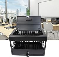 Vista 10 de Leavader Carros de carga móviles para tabletas, computadoras portátiles con tira de alimentación adicional de 4 bits, gabinete de carga