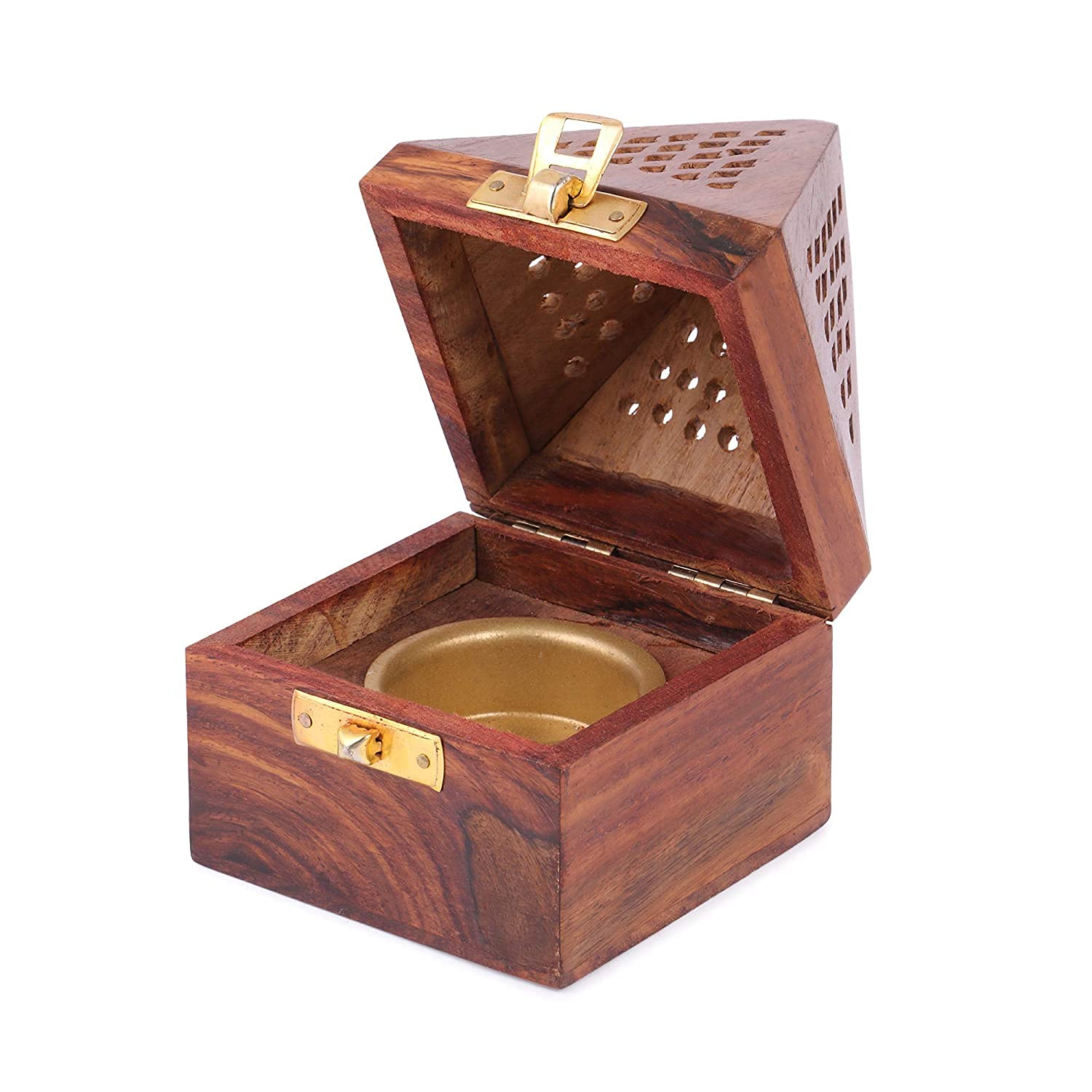 Kunfaya Wooden Loban Daan/Incense Box Fragrance Stand Holder for