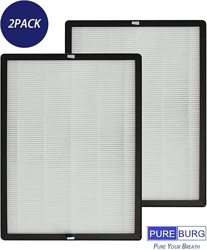 Miniatura 2 de PUREBURG Filtro de repuesto compatible con purificador de aire TaoTronics TT-AP007, 2 unidades de carbón activado HEPA H13 2 en 1 4 etapas de