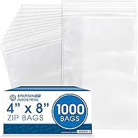 Vista 11 de Spartan Industrial - Bolsas de polietileno de plástico transparente con cierre de 2 x 2 pulgadas (1000 unidades) con cierre resellable y cierre