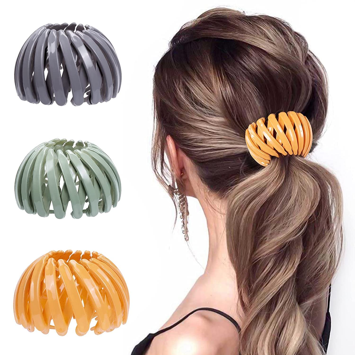 BLINE Butterfly Hair Clutch Claws Clips Multi Color No Slip Tight Grip Acrylic Material Clip Hair Accessories for Women and Girls (Pack Of 12, Bird Nest pony Clip)