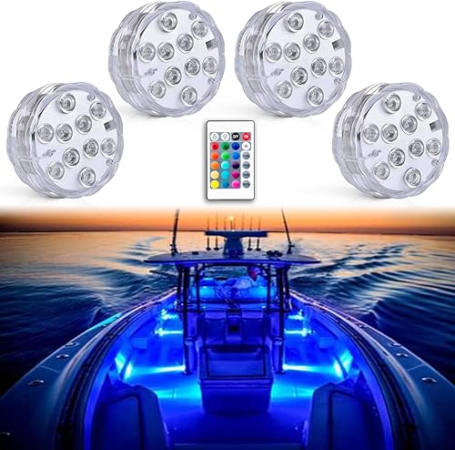 Luces de barco inalámbricas que funcionan con pilas, luz LED marina impermeable para luces interiores de cortesía, pesca, kayak, pato, jon, bajo,
