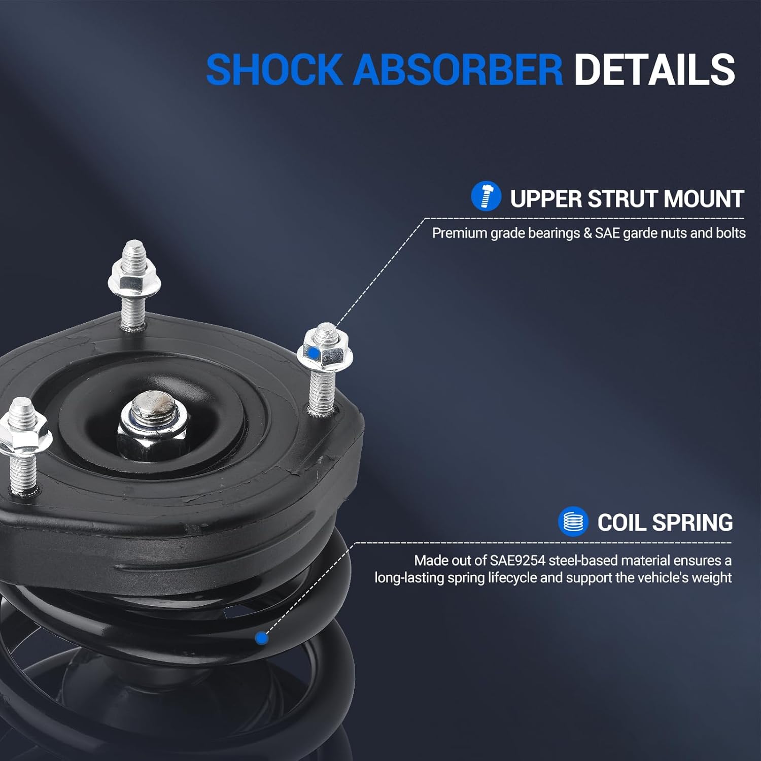 Autoround 171493 171492 Rear Complete Strut & Coil Spring Assembly Shock Absorber Compatible with Toyota Camry Lexus ES300 2002 2003