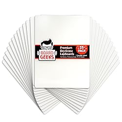 Board Geeks Dry Erase Board 9"x12"- Small 25 Classroom Mini White Boards for Students, Teachers | Double Sided Small White Board Bulk (25 Pk)