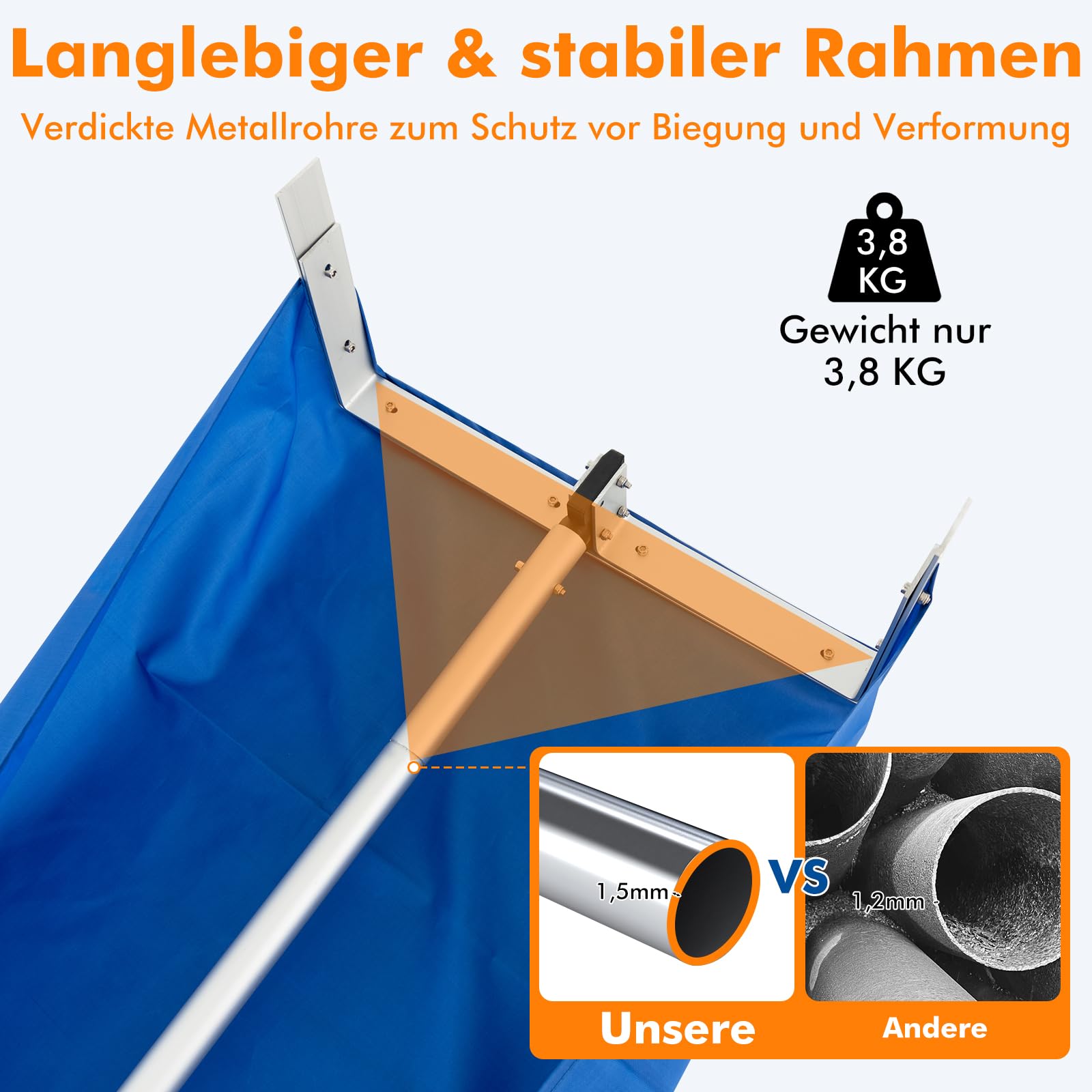COSTWAY Odśnieżarka dachowa z kółkami, szufelka do śniegu dachowego z antypoślizgowym uchwytem, zakres regulacji 122-574 cm, sanki, odśnieżarka dachowa do systemów solarnych (170-608 cm)