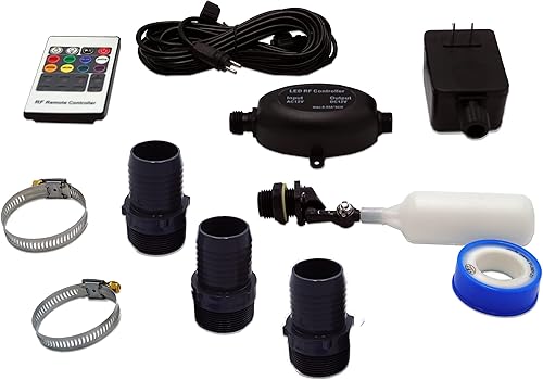 Miniatura 10 de HALF OFF PONDS Kits elegantes de vertederos SE36-BK - Kit de vertedero acrílico iluminado que cambia de color de 36 pulgadas con lavabo constructor