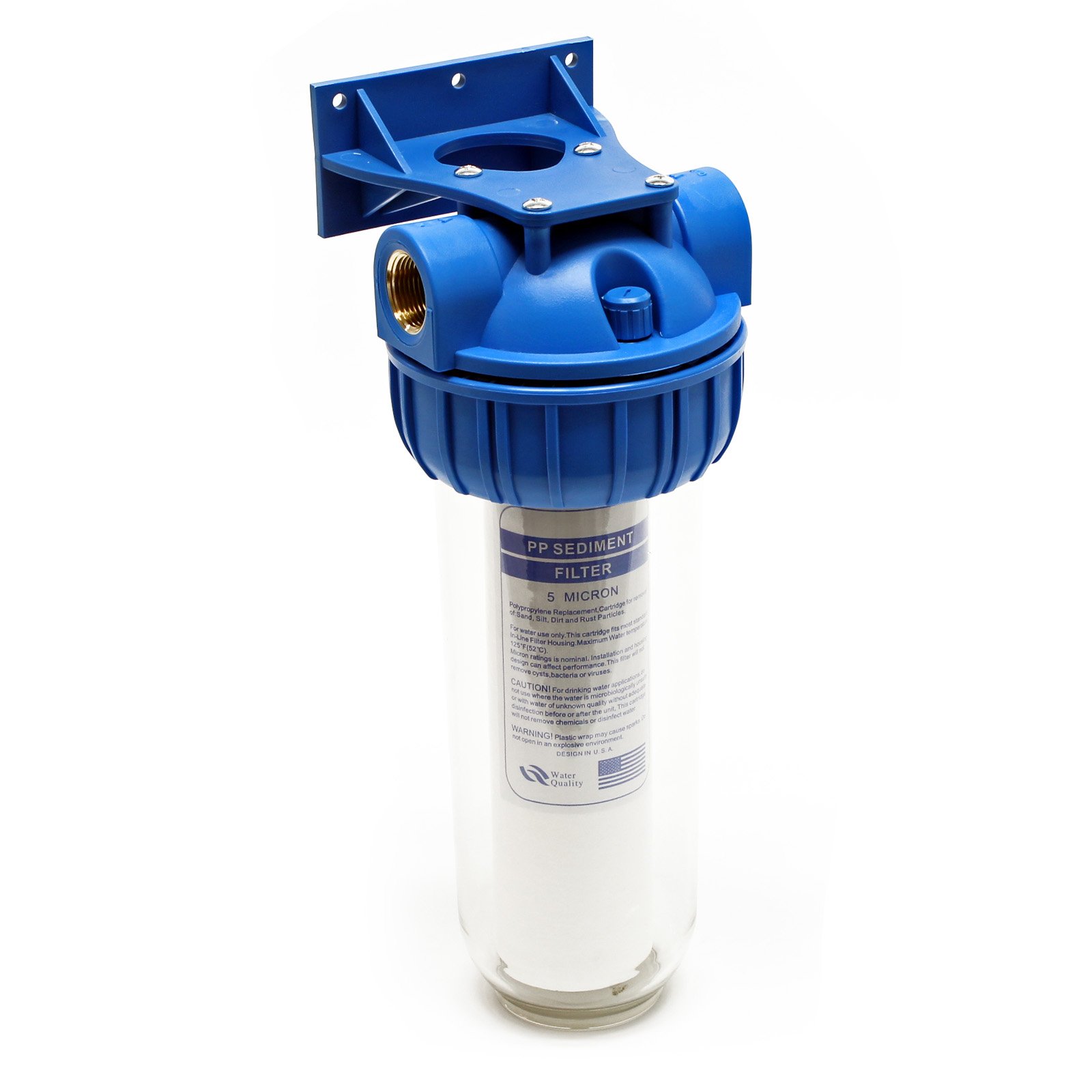 1-stopniowy filtr do wody Naturewater NW-BR10B-S, 5 µ, wkład filtrujący 32,89 mm (1"), wkład PP Ø60 mm, uchwyt ścienny filtra, klucz do filtra, filtr osadów