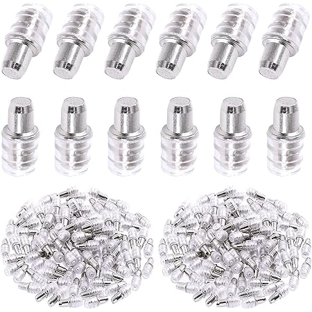 For Kitchen Cabinets Shelf Support Pins Kit 120 Pieces Nickel Plated Cabinet 120-Piece Shelf Support Pin Kit - 4 Style Nickel Plated Pegs For Cabinets & Bookshelves Shelf Supports Shelf Pins
