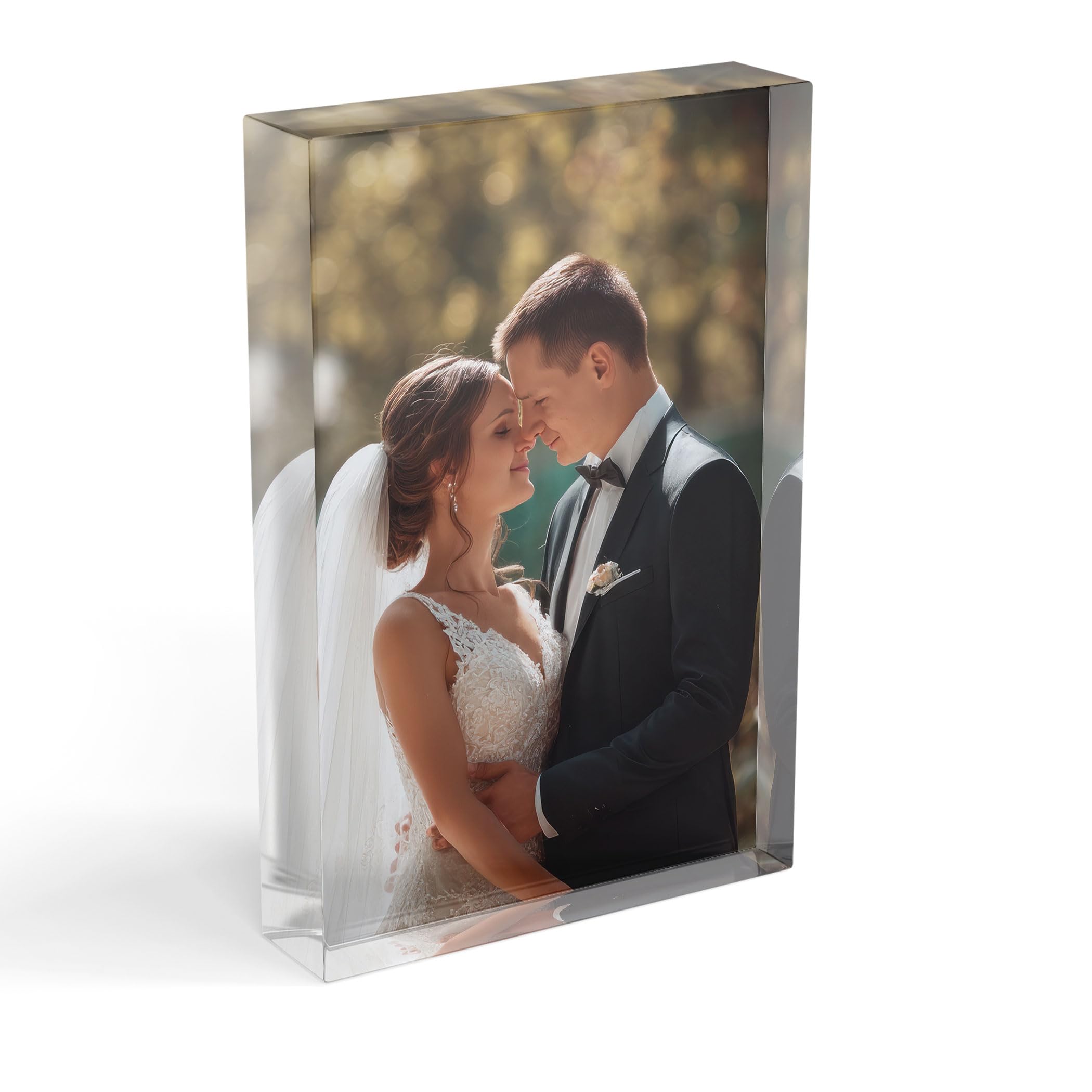 Personalised Acrylic Photo Plaque – Custom Photo Block, 15mm Thick Clear Acrylic Picture Frame, Upload Your Own Image, Freestanding Gift for Any Occasion (Mini 7.5 x 10CM)