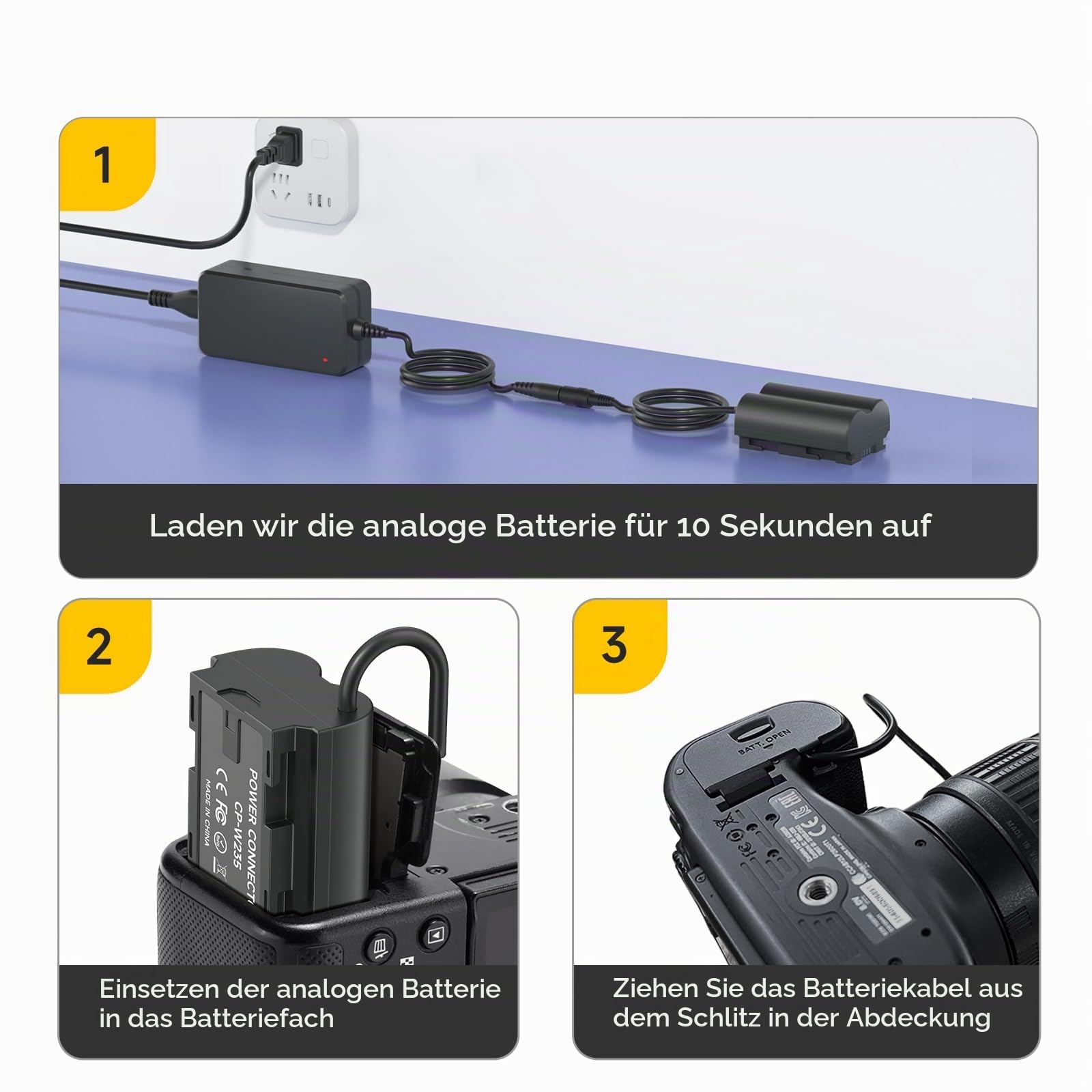 NP-W235 Dummy-Akku-Netzteil mit USB, DC-Koppler, Ersatz für Fujifilm X-T5 X-T4 X-H2S X-H2 GFX50SII GFX100S VG-XT4 X-S20-4266 Kameras Dummy Battery