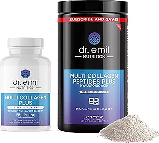 DR. EMIL NUTRITION Complete Multi Collagen Bundle - Double The Collagen & Double The Hair, Skin & Nails Benefits - Collage...