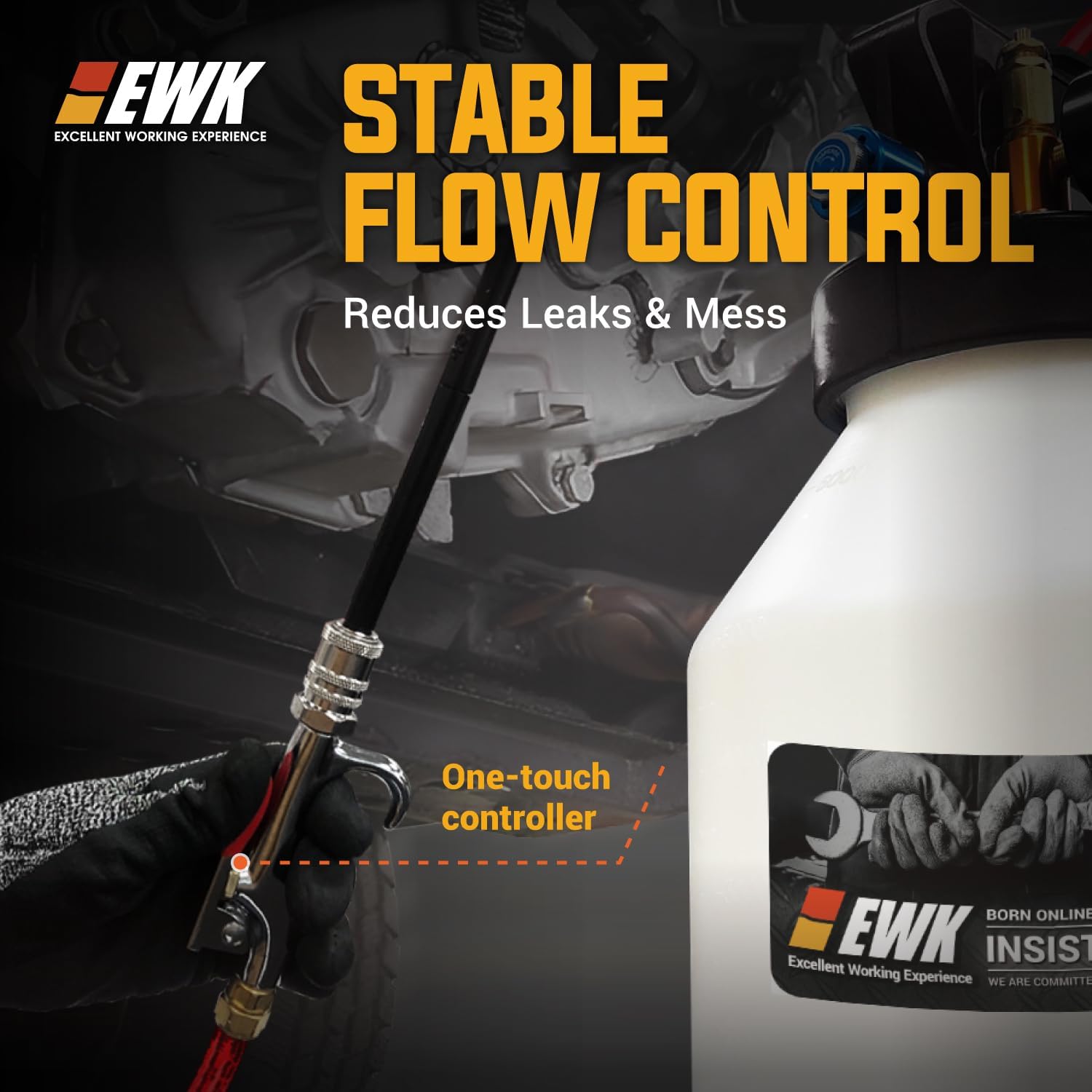 EWK Patented 6L Automatic Transmission Fluid Pump Fluid Extractor/Dispenser for ATF Filler System with 14 Adapters