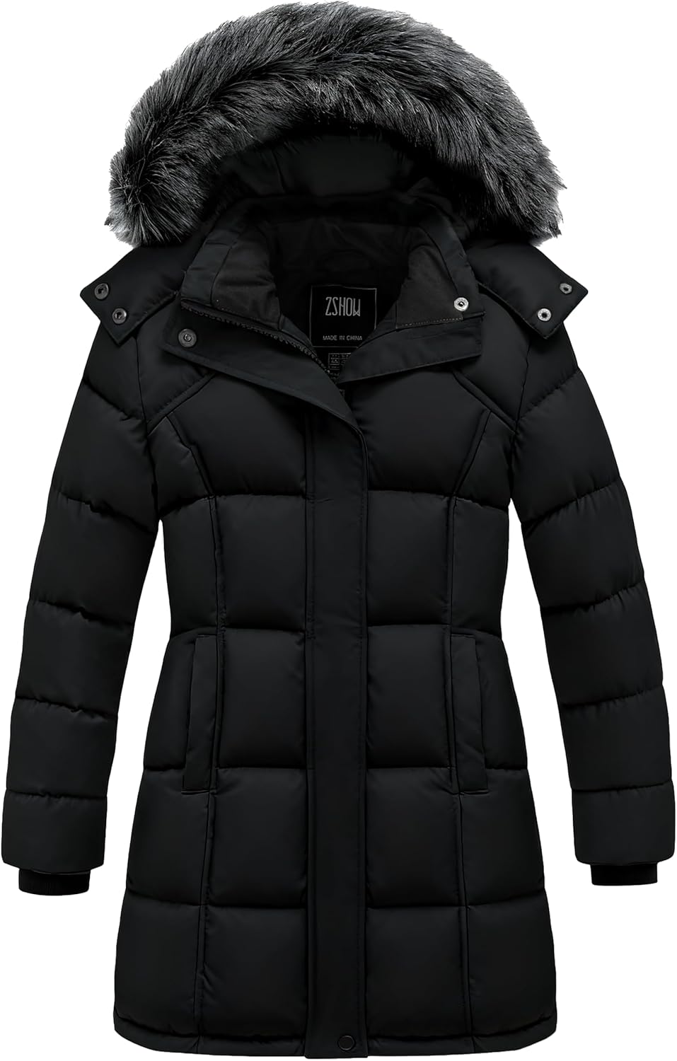 ZSHOW Girls' Winter Coat Warm Long Puffer Jacket with Detachable Hood