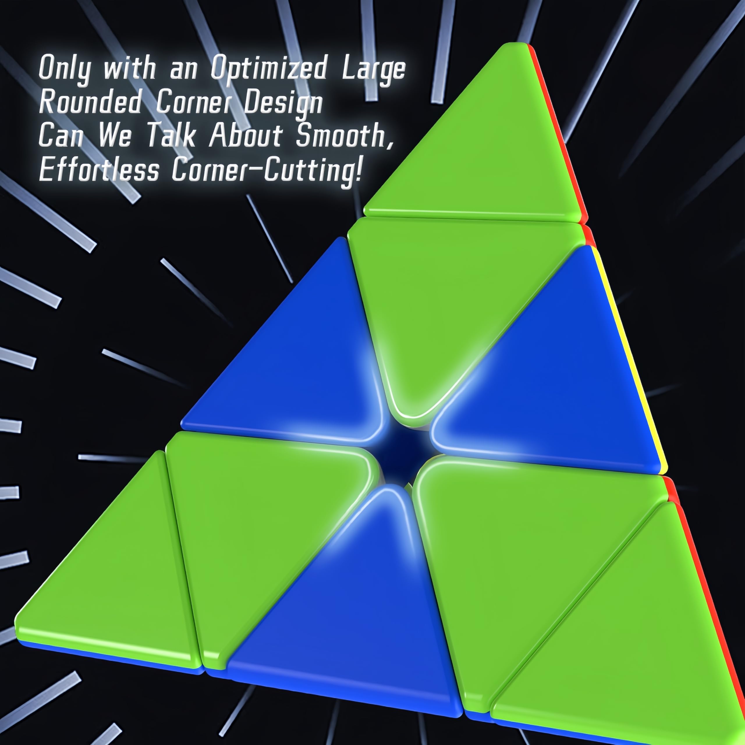 Magnetic Pyramid 3x3 Cube Stickerless, Magnetic Pyraminx 3x3 Triangle Puzzle Cube