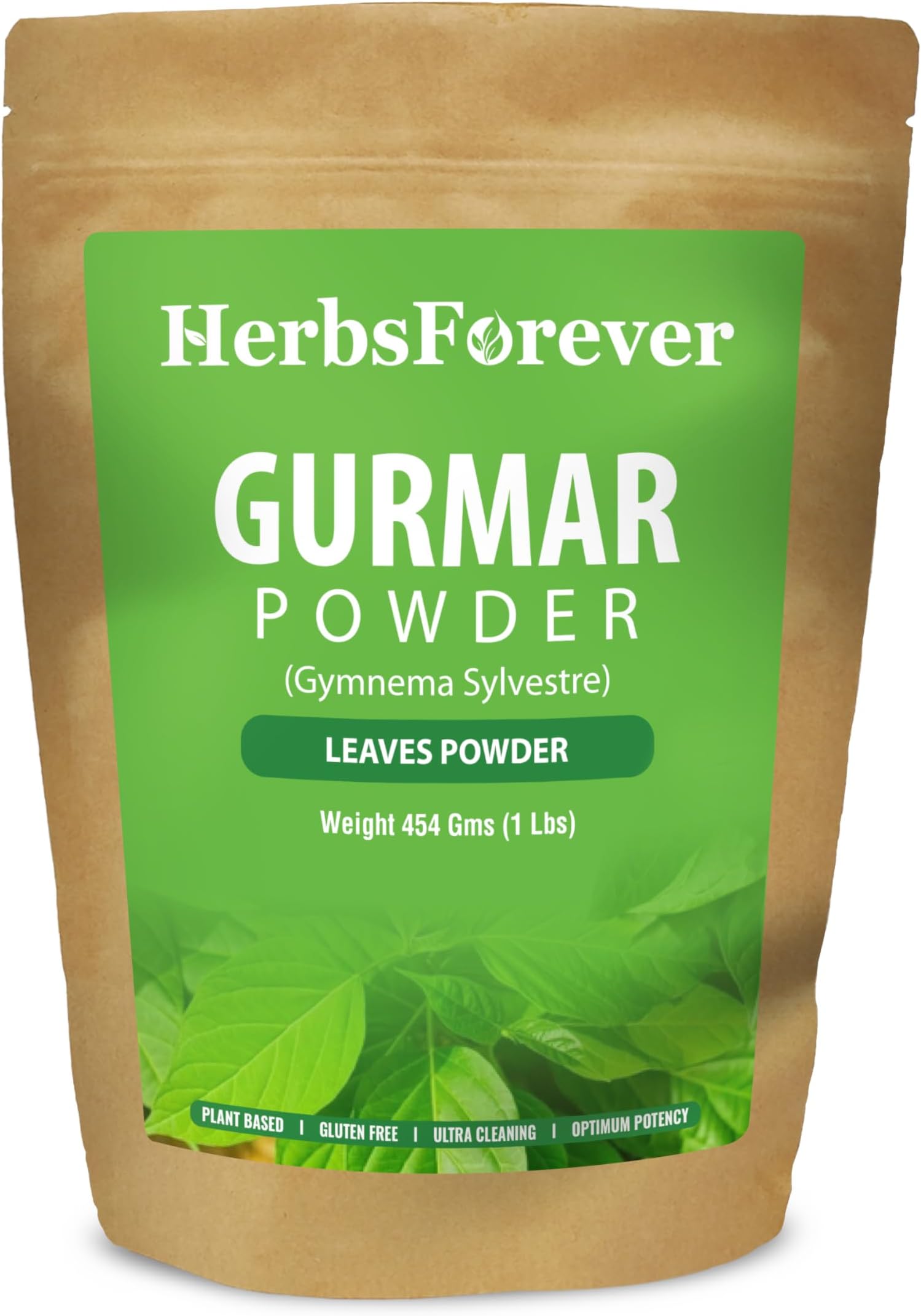 Herbsforever Gurmar Powder Leaves Powder Gymnema Sylvestre Support Healthy Sweet Level Non GMO, Organic, Vegan 230 GMS