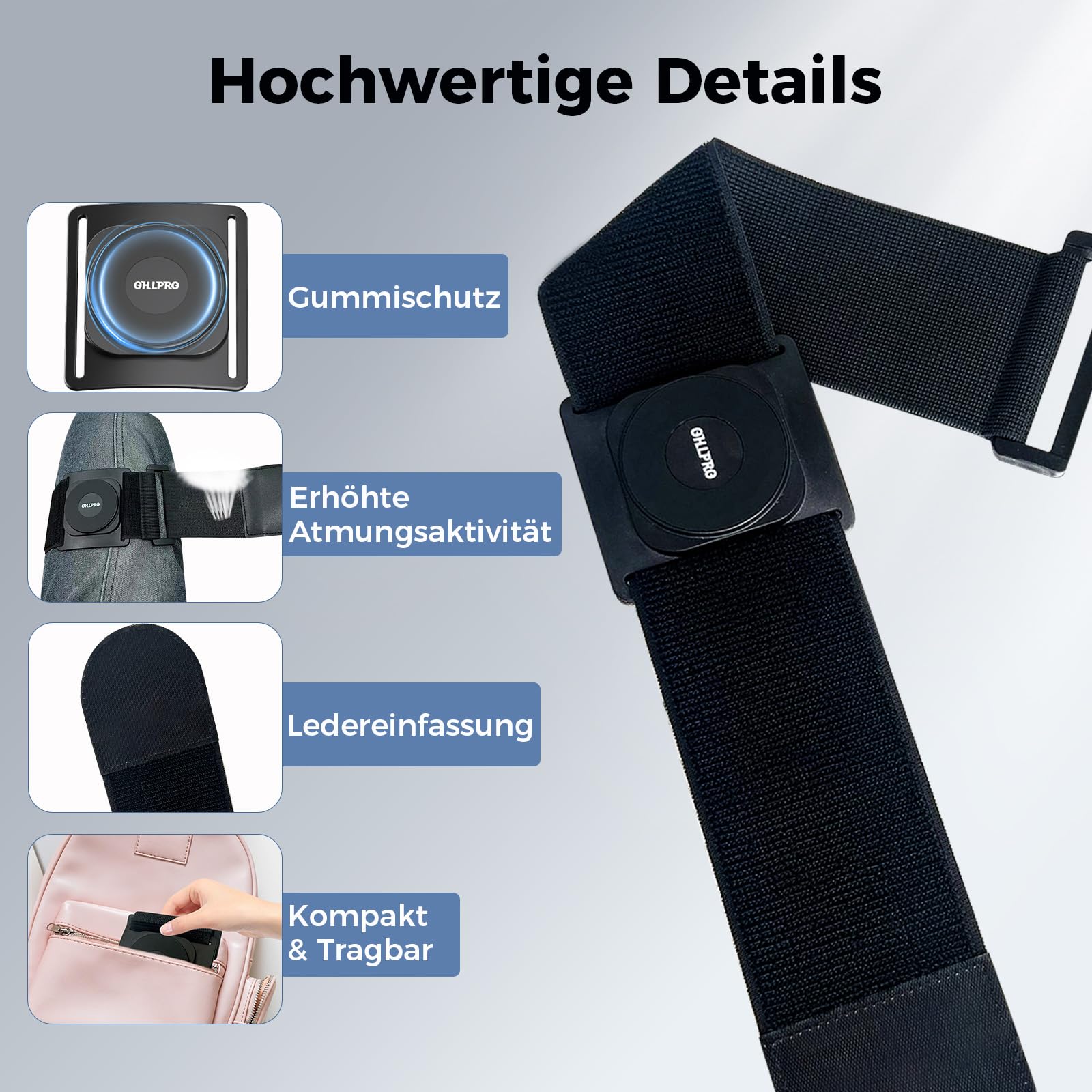 OHLPRO Pilot-Kniebrett Tablet Halterung, iPad Halter Magnetisch für das Bein, Piloten Kniebrett Tablethalter Kompatibel mit iPad Pro Mini Air iPhone Kindle Galaxy Tab und die Meisten Tablets (Schwarz)