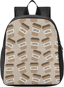 Coffee Gray Pattern Toddler Backpack for Boys Girls 3-6 Small Backpacks for Elementary Lightweight Kids Bookbag for Preschool Kindergarten for Travel
